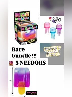 NeeDoh Marbleez & Jelly Squish & Nice sicle RARE BUNDLE✨3 NeeDohs✨